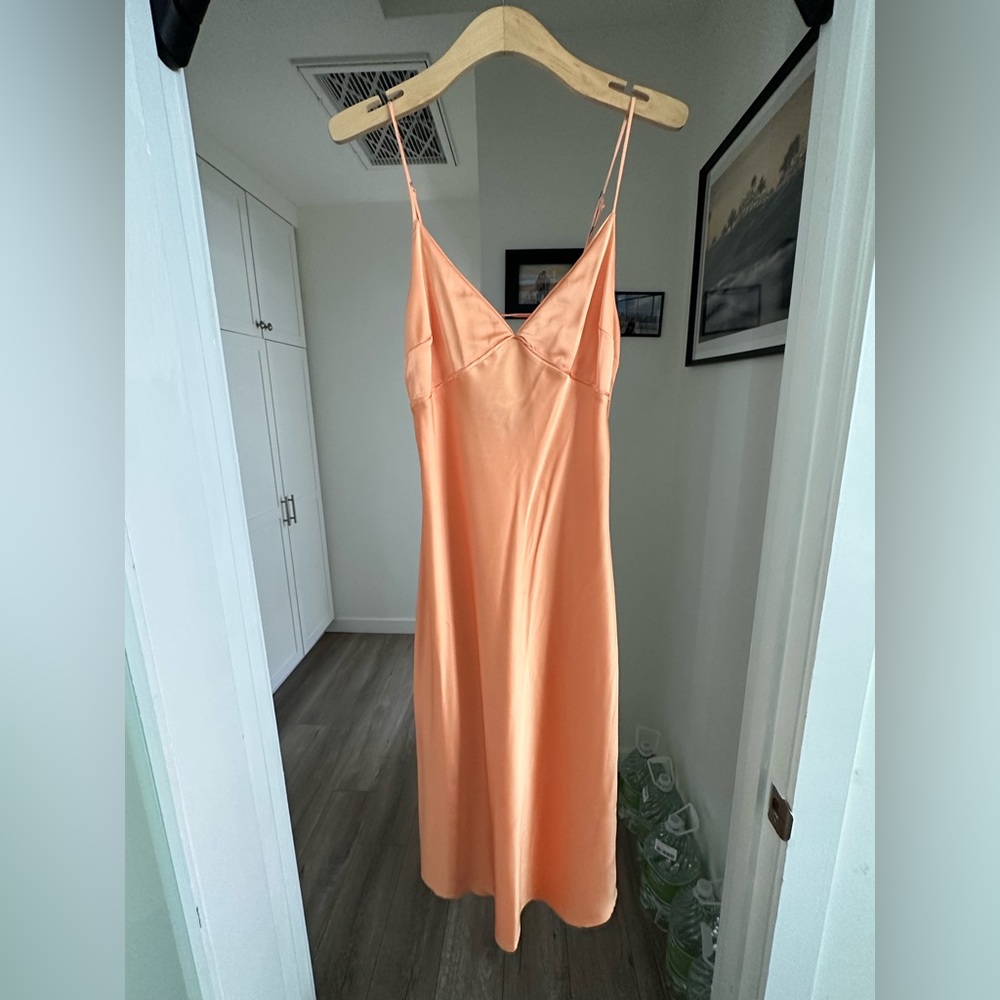 Light orange silk dress from Abercrombie & Fitch, size small.